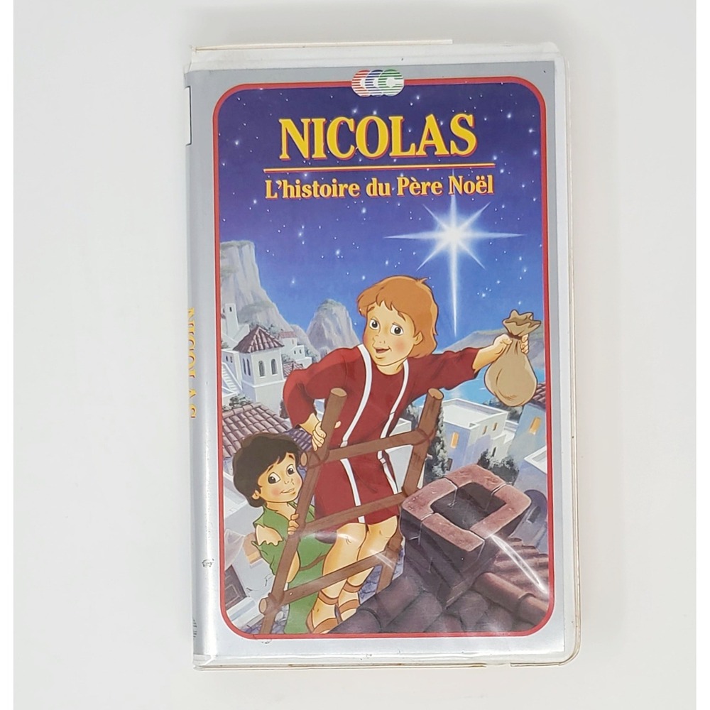 Nicolas L'histoire du Père Noël VHS 1989 French Animated Christmas Movie Vintage